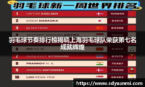 羽毛球节奏排行榜揭晓上海羽毛球队荣获第七名成就辉煌